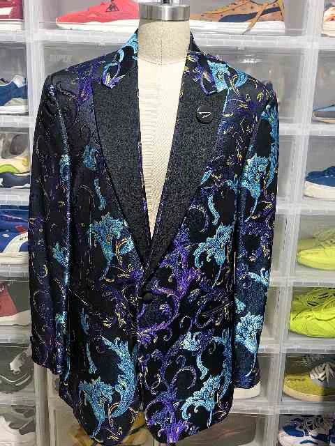 Versace Versace Men's black wide embroidered suit Size US L / EU 52-54 / 3 - 1 Thumbnail