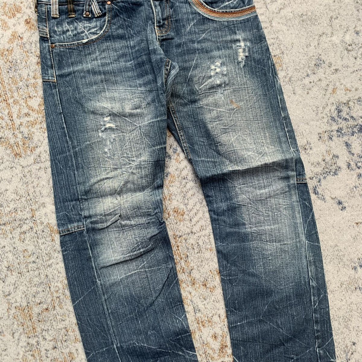 Japanese Brand Rare Vintage Dominate Distressed Double Waist Artisan Jeans Size US 30 / EU 46 - 3 Thumbnail