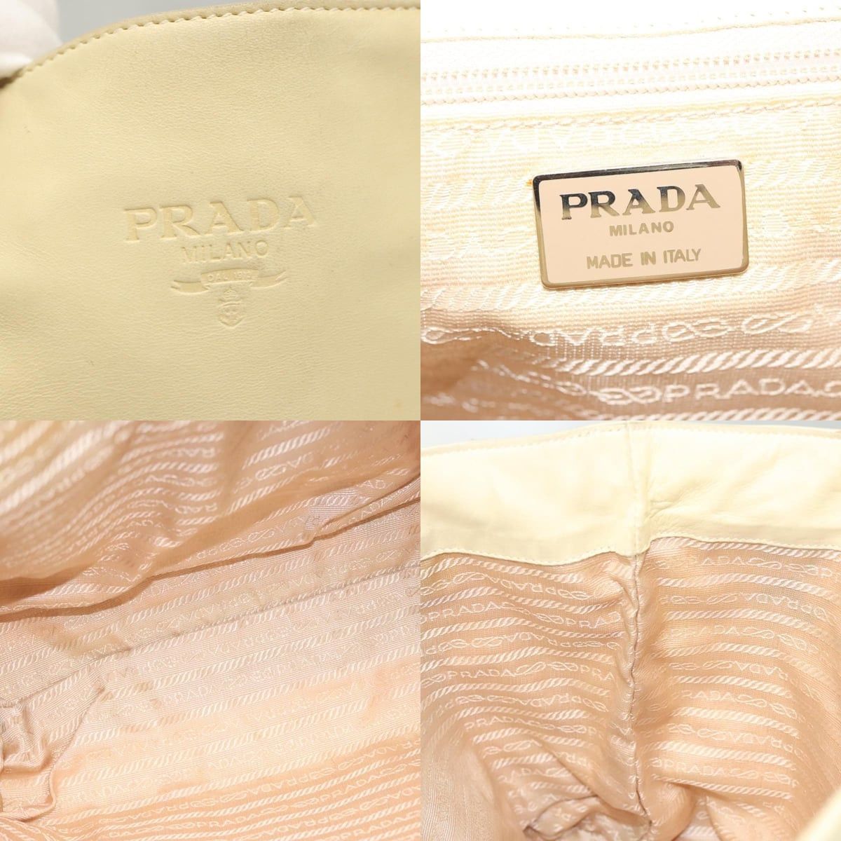 Prada PRADA Hand Bag Leather Cream Silver Size ONE SIZE - 11 Thumbnail
