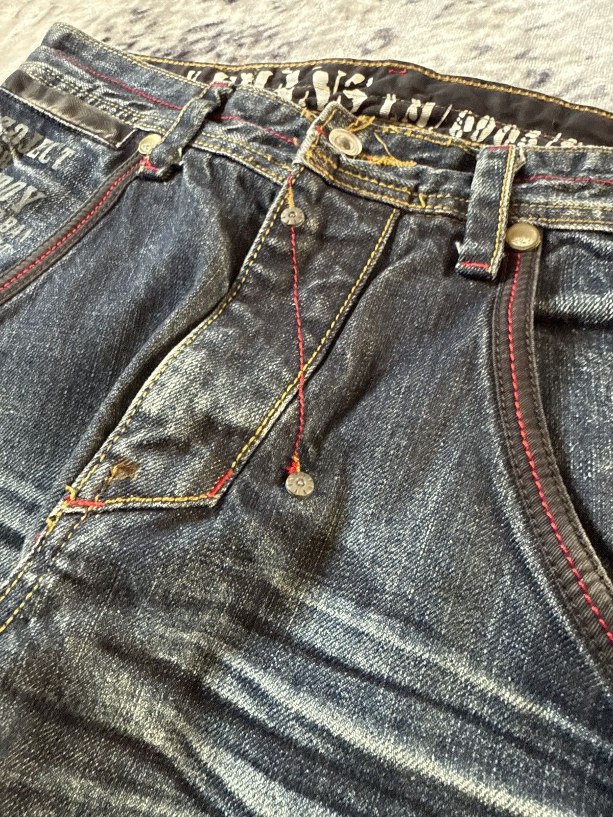 Japanese Brand Lemans Japan Claw Mark Whiskers Shadow Wash Jeans Size US 29 - 21 Thumbnail