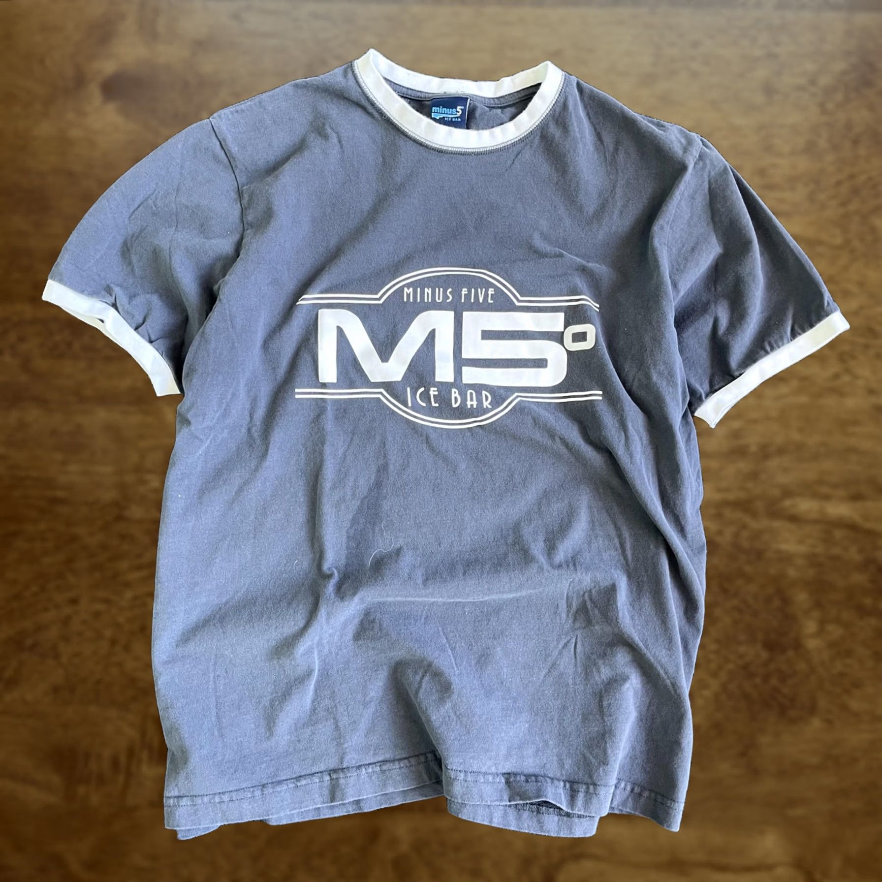 Vintage minus5 ICE BAR Shirt Mens XL Gray Las Vegas Bar Souvenir Ringer Tee T-Shirt Size US XL / EU 56 / 4 - 1 Thumbnail