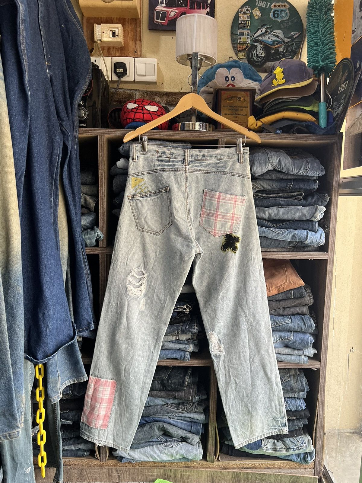 Japanese Brand 🔥Cantwo Patchwork Distressed Denim Size US 31 - 2 Thumbnail