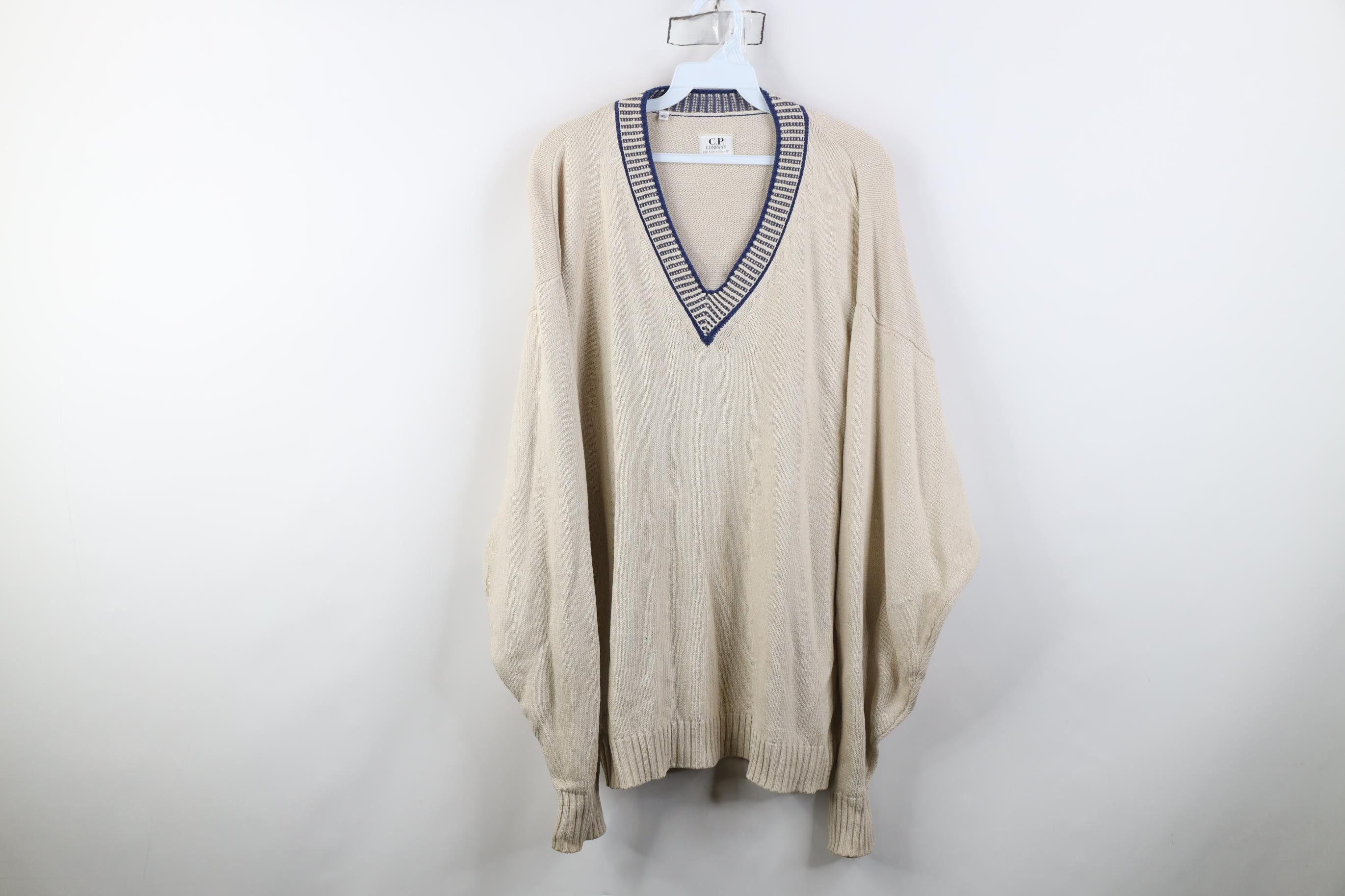 Vintage Vintage 90s CP Company Massimo Osti Knit V-Neck Sweater Size US XL / EU 56 / 4 - 1 Thumbnail