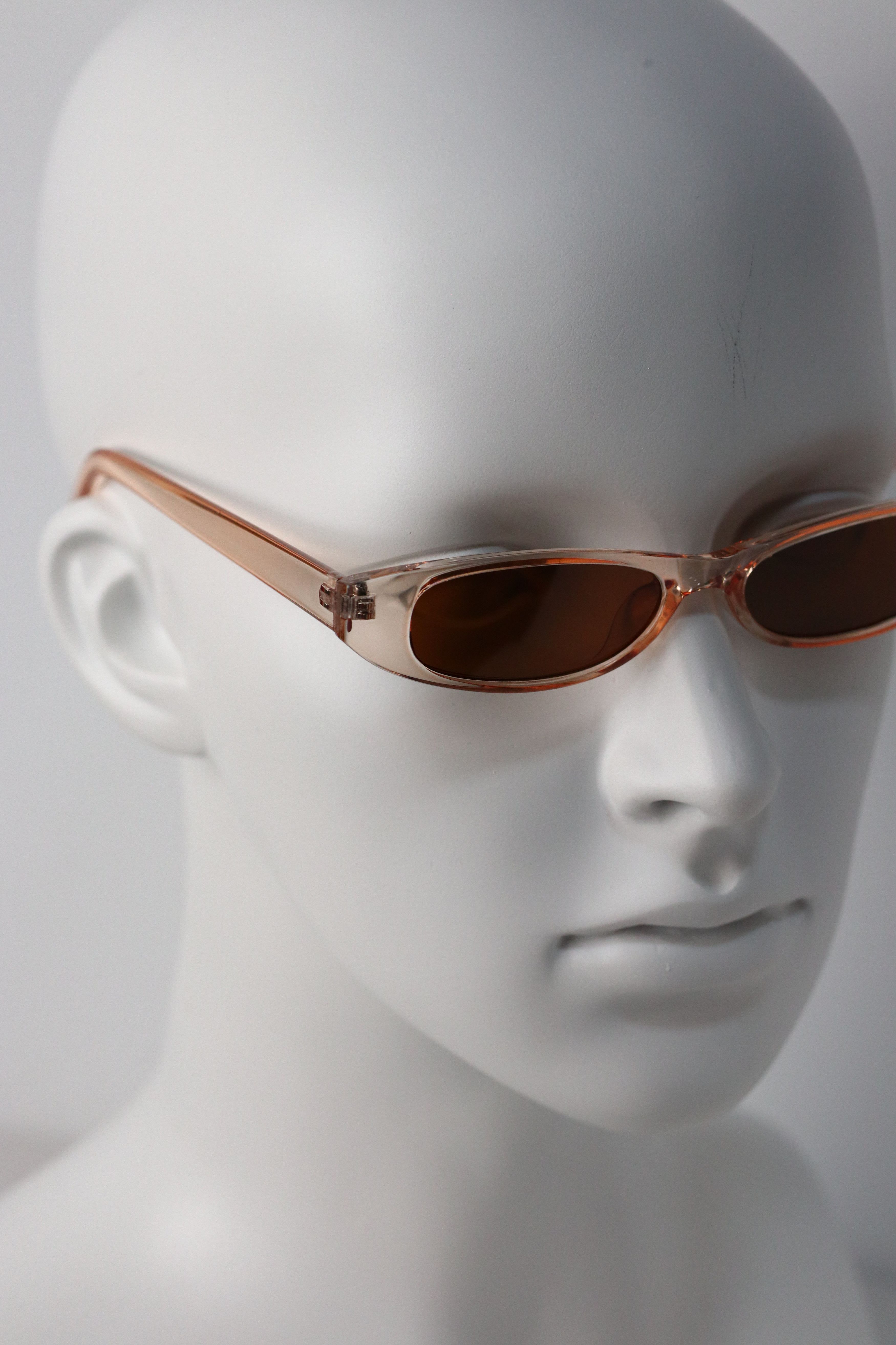 Japanese Brand Y2k Avant Garde Futuristic Rectangle Champagne Sunglasses OS Size ONE SIZE - 4 Thumbnail