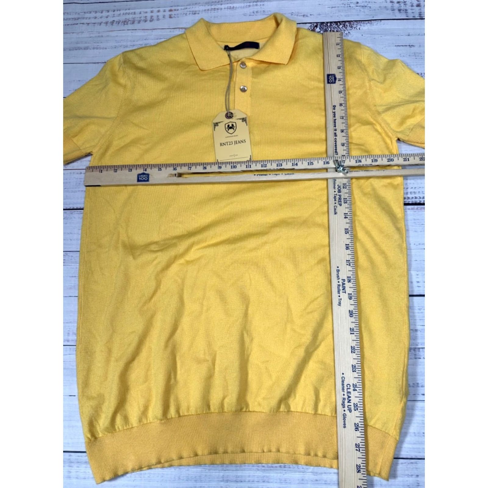 Vintage RNT23 Womens Polo Shirt Short Sleeve Tunic Sz M Yellow Viscose Blend Knit Size M / US 6-8 / IT 42-44 - 2 Thumbnail