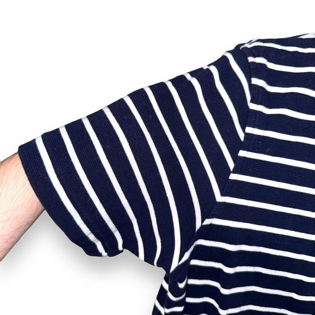 Polo Ralph Lauren Polo Ralph Lauren Navy Striped Terry Cloth Polo Shirt Size M Size US M / EU 48-50 / 2 - 4 Thumbnail