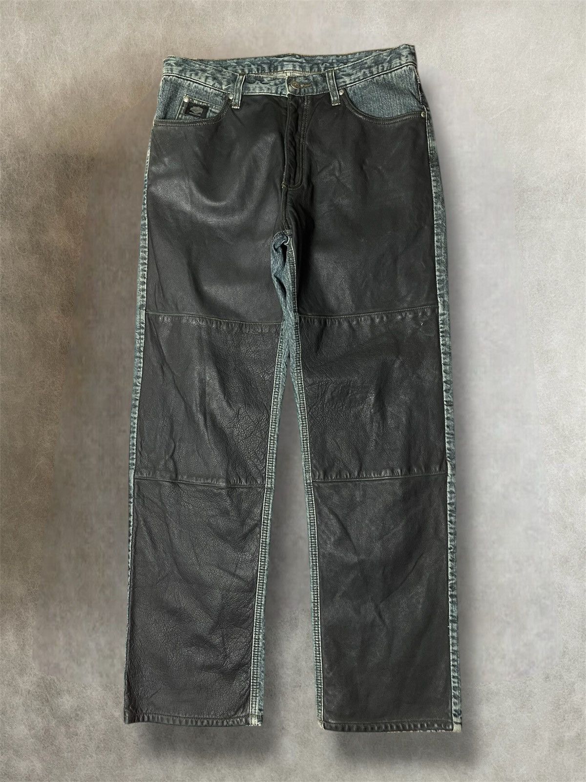 Harley Davidson Harley Davison hybrid leather denim pants Size US 34 / EU 50 - 1 Thumbnail