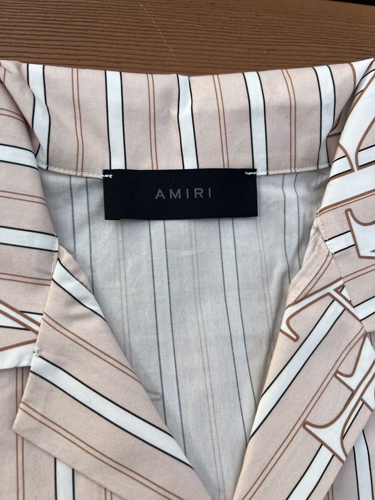 Amiri Amiri Stripe Staggered Poplin Cream Tan Size XXL Size US XXL / EU 58 / 5 - 3 Thumbnail