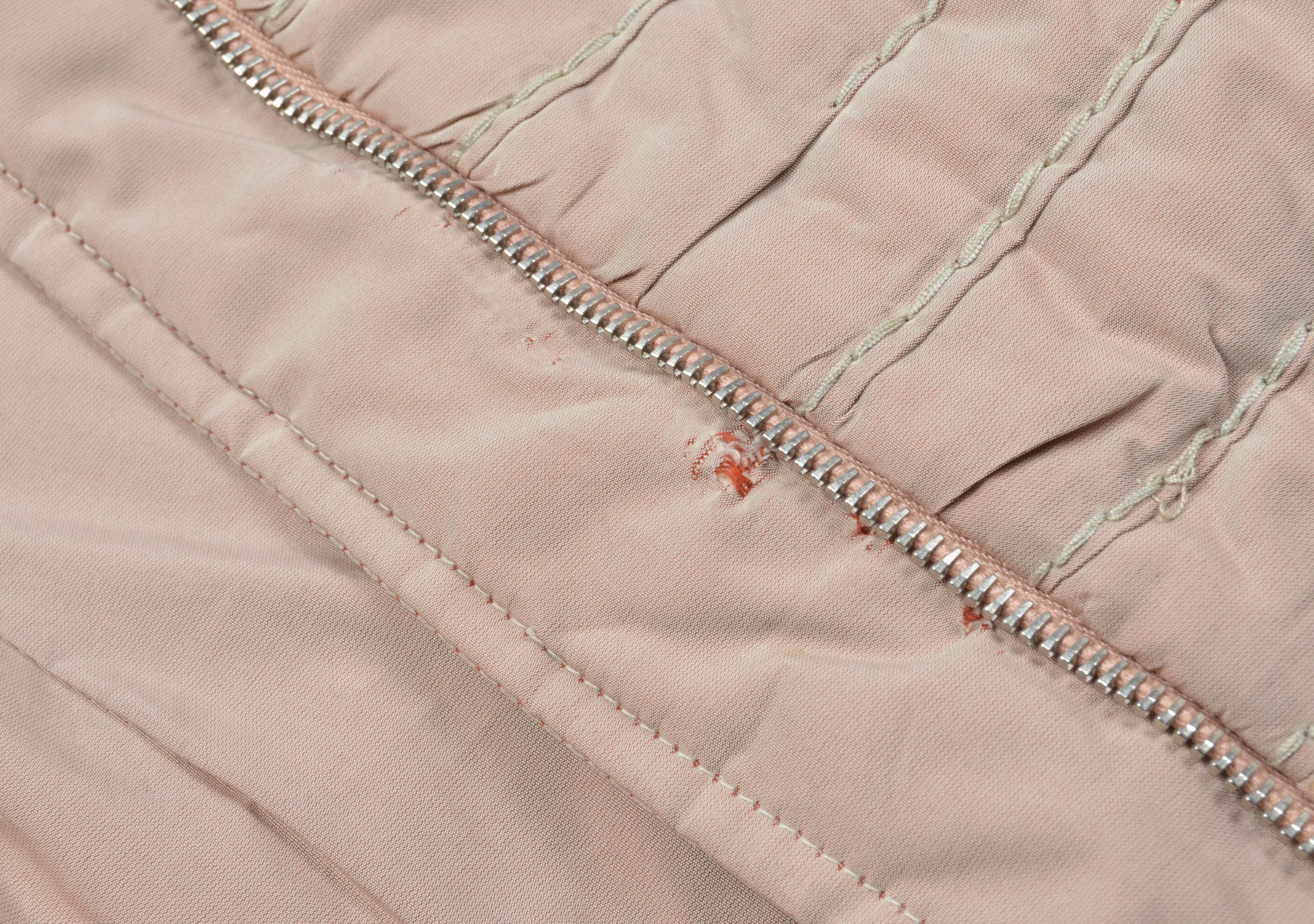 Designer Vintage Ermanno Scervino Ruffle Neck Beige Down Jacket Size L / US 10 / IT 46 - 10 Thumbnail