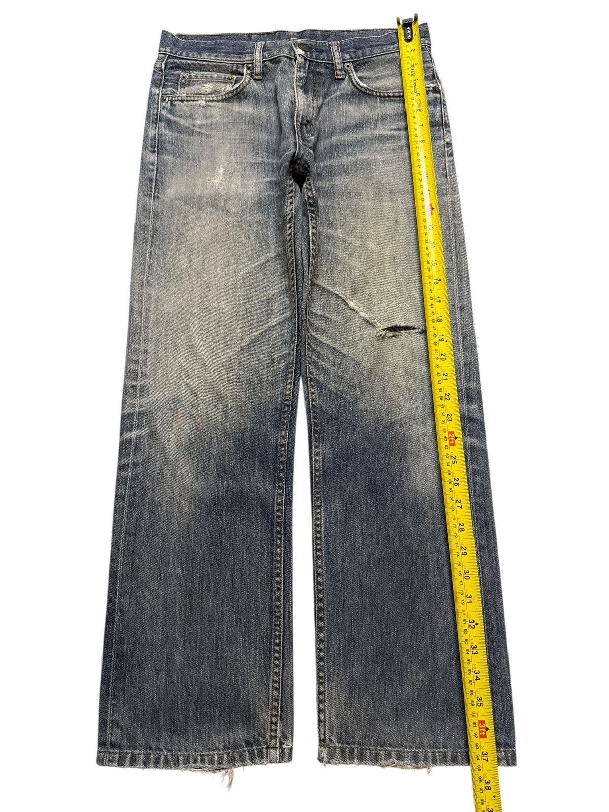 Uniqlo Vintage Y2K Japanese Uniqlo Mud Wash Whiskers Distress Baggy Size US 30 / EU 46 - 9 Thumbnail
