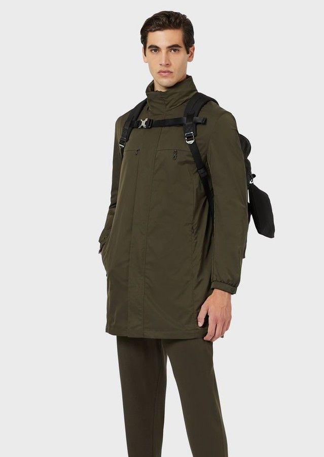Emporio Armani EMPORIO ARMANI Technical Twill Travel Packable Trench Size US M / EU 48-50 / 2 - 2 Thumbnail