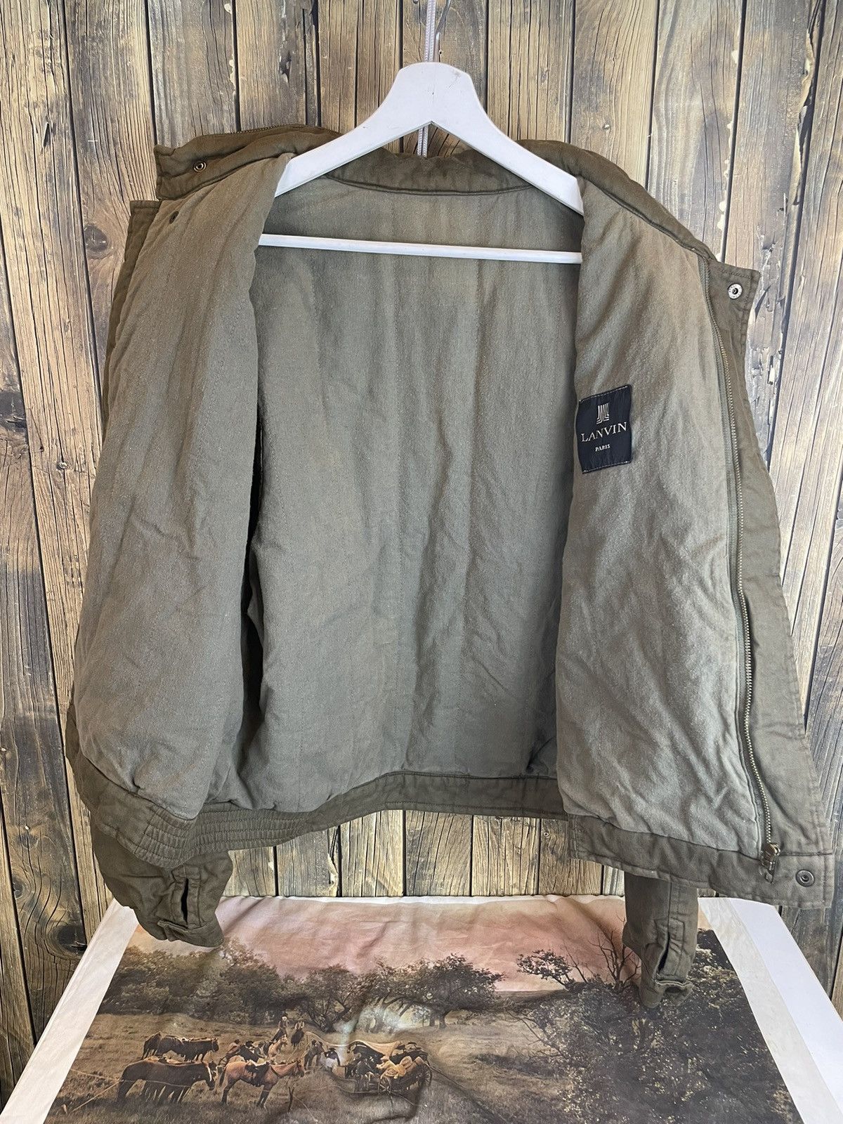 Lanvin × Vintage Vintage Lanvin Zipper Jacket olive Size US M / EU 48-50 / 2 - 2 Thumbnail