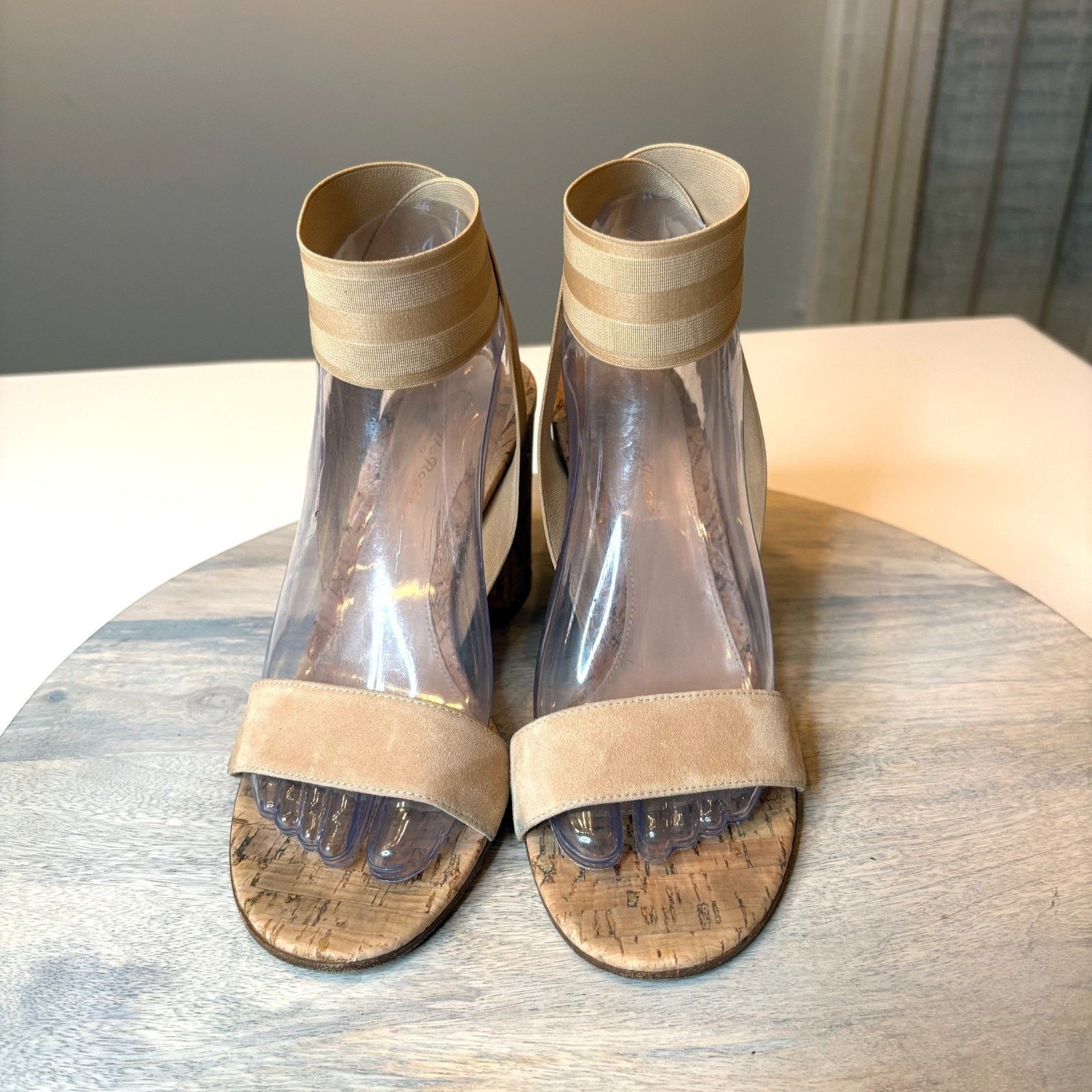 Gianvito Rossi Gianvito Rossi Suede Cork Sandals Strap Beige 38.5 US 8.5 Size US 8.5 / IT 38.5 - 4 Thumbnail