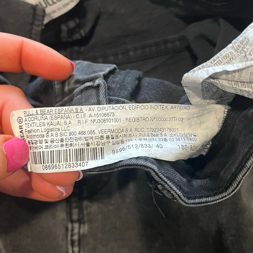 Pull & Bear Pull & Bear Skinny Jeans High Rise Distressed Black Size 31 Size 31" - 11 Thumbnail