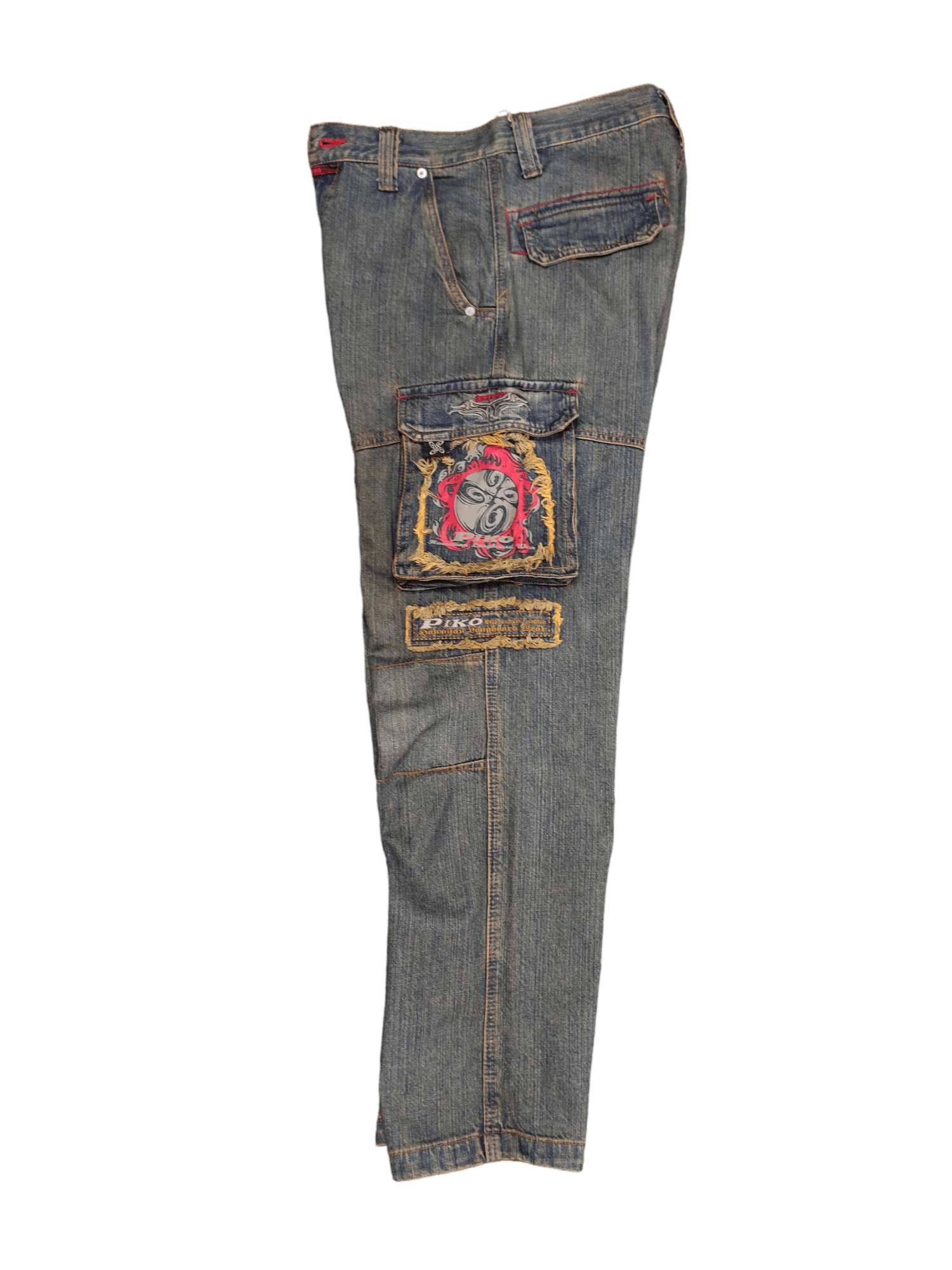 Vintage Piko Cargo Wide Leg Denim Y2k Jnco Baggy Jeans Size US 30 / EU 46 - 1 Thumbnail