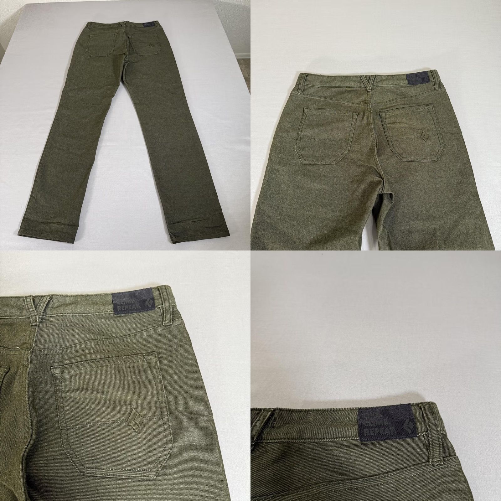 Black Diamond Black Diamond Jeans Men 33x34 Green Straight Fit Stretch Denim Pant Climb Regular Pocket Logo Size US 33 - 9 Thumbnail