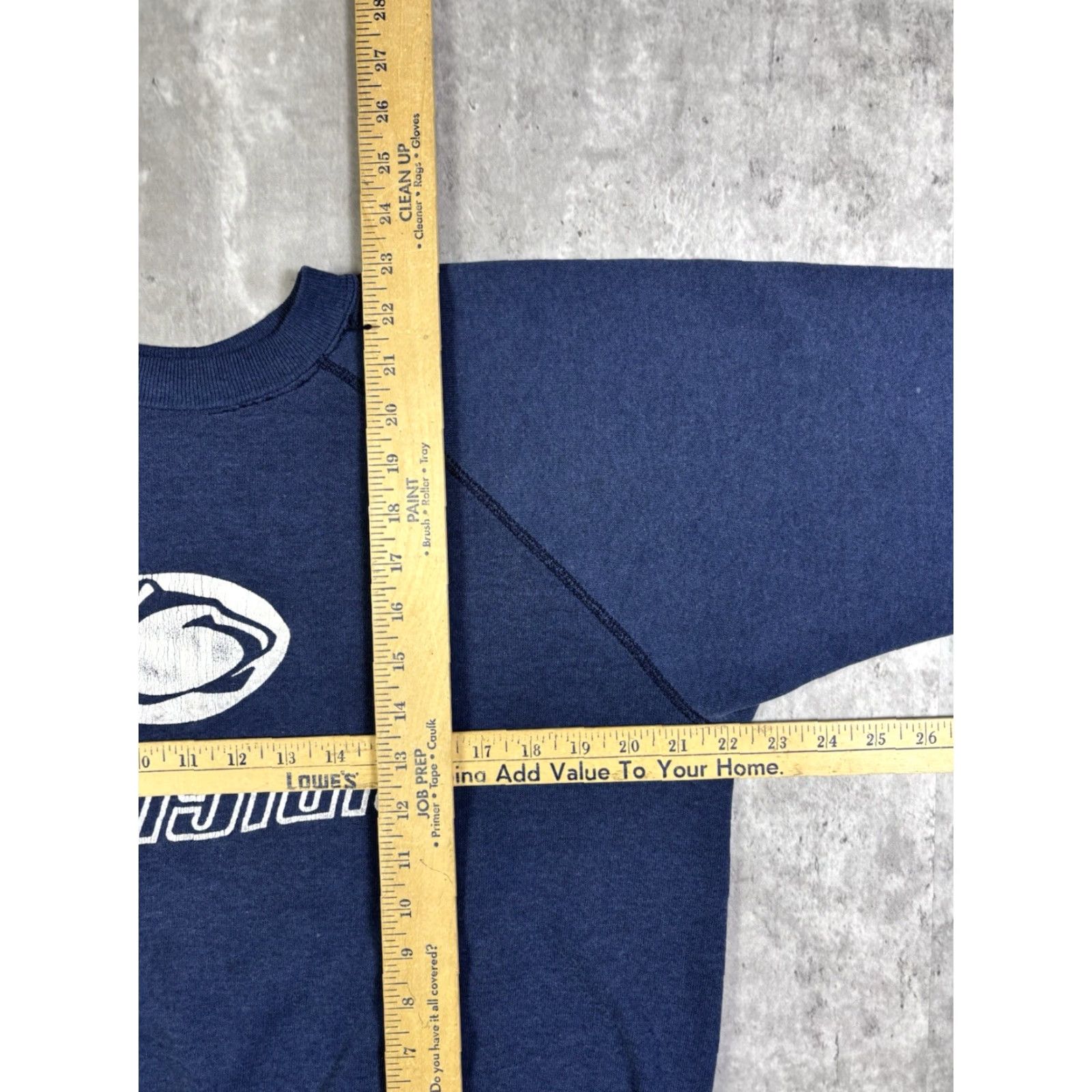 Penn VINTAGE Penn State Blue Raglin Pullover Sweatshirt Crewneck M Navy Blue University 80s 90s Graphic Print Mens Size US M / EU 48-50 / 2 - 7 Thumbnail