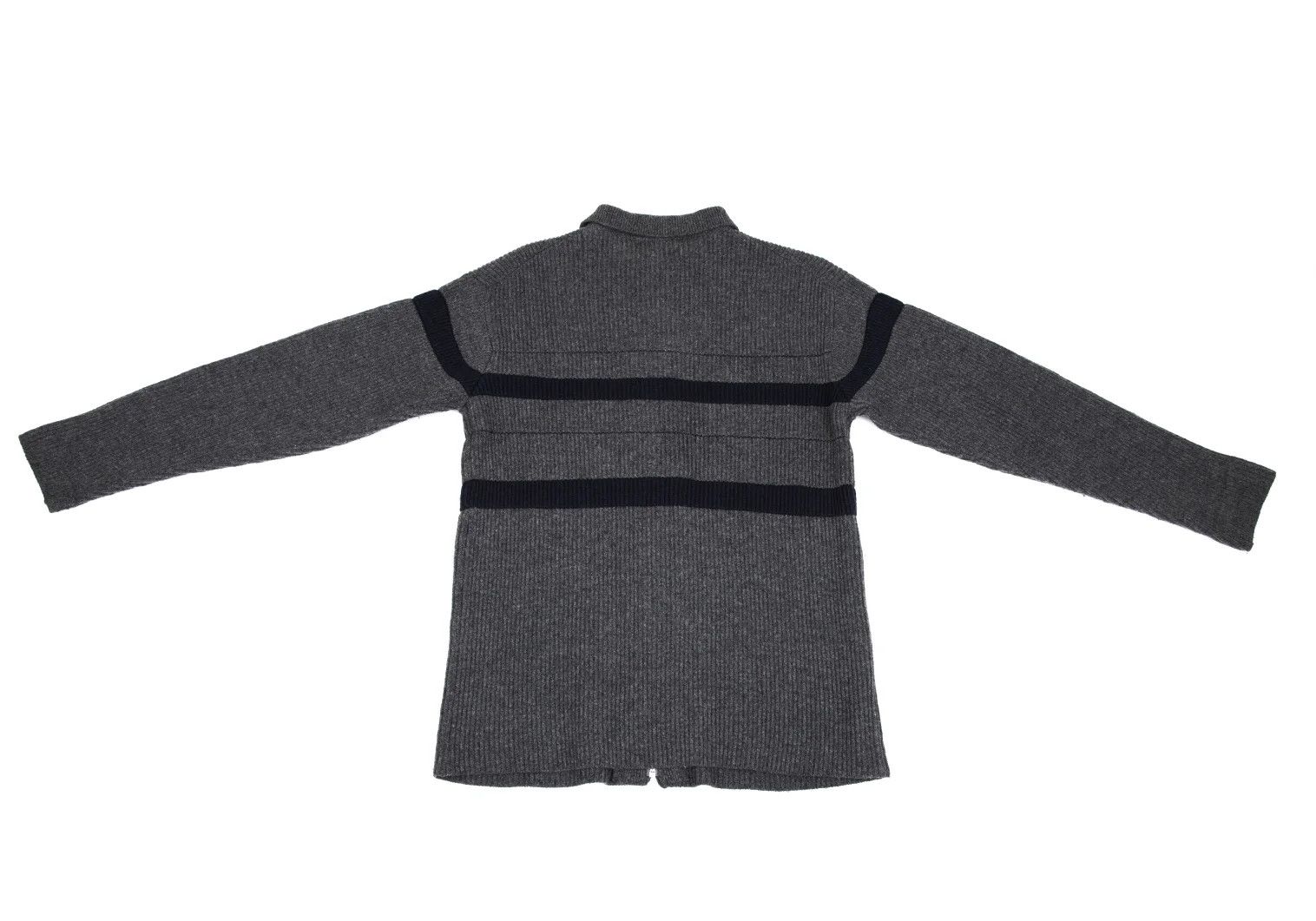 Jean Paul Gaultier Zip-Up Knit Cardigan in Gray and Navy, Size M Size US M / EU 48-50 / 2 - 12 Thumbnail