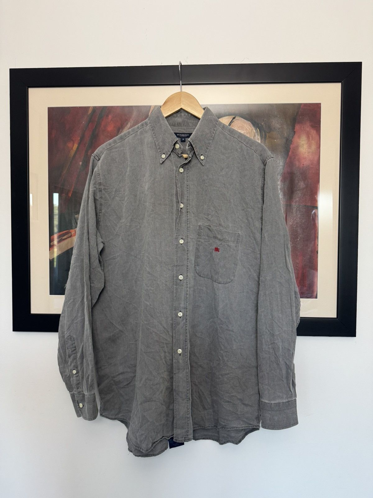 Burberry Burberry Button Up Casual Shirt Luxury Designer Mini Logo Size US M / EU 48-50 / 2 - 1 Thumbnail