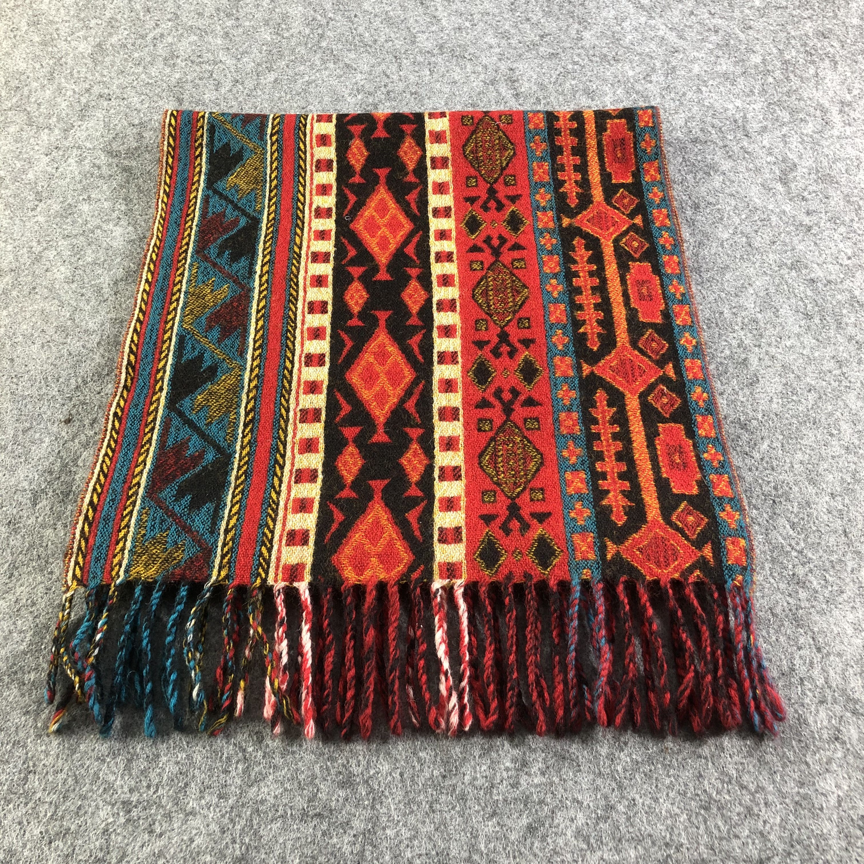 Vintage Native Design Navajo Wool Scarf Muffler V1584 Size ONE SIZE - 2 Thumbnail