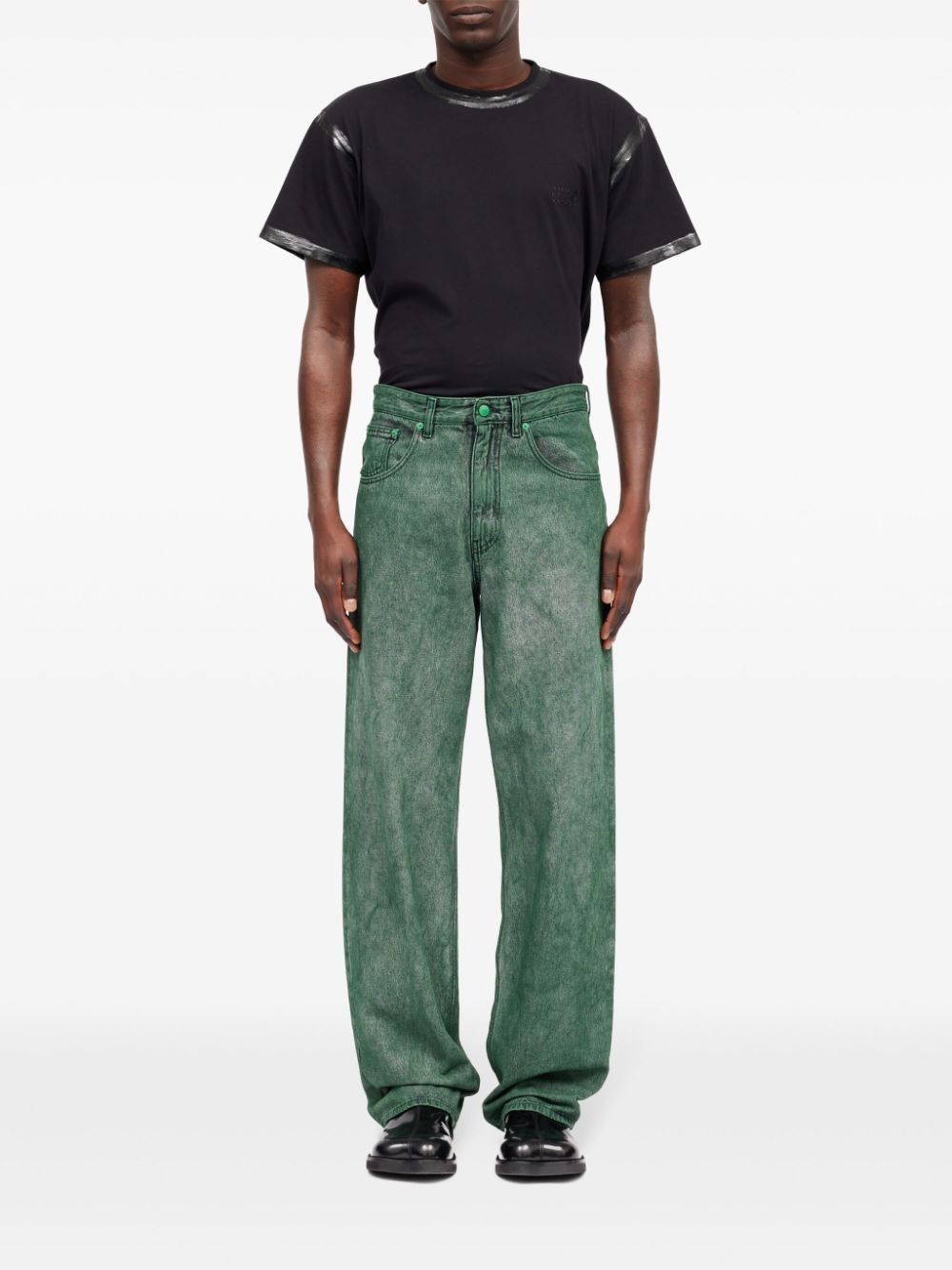 Maison Margiela oc11z0925 Logo Patch Straight-leg Jeans in Green Size US 30 / EU 46 - 2 Thumbnail