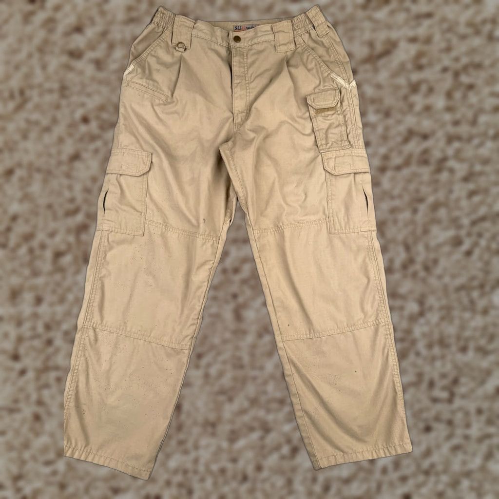 Vintage 5.11 Tactical Pants Men 36 Beige Cargo Double Knee Rip-Stop Fabric LEO EMT 36x30 Size US 36 / EU 52 - 1 Thumbnail