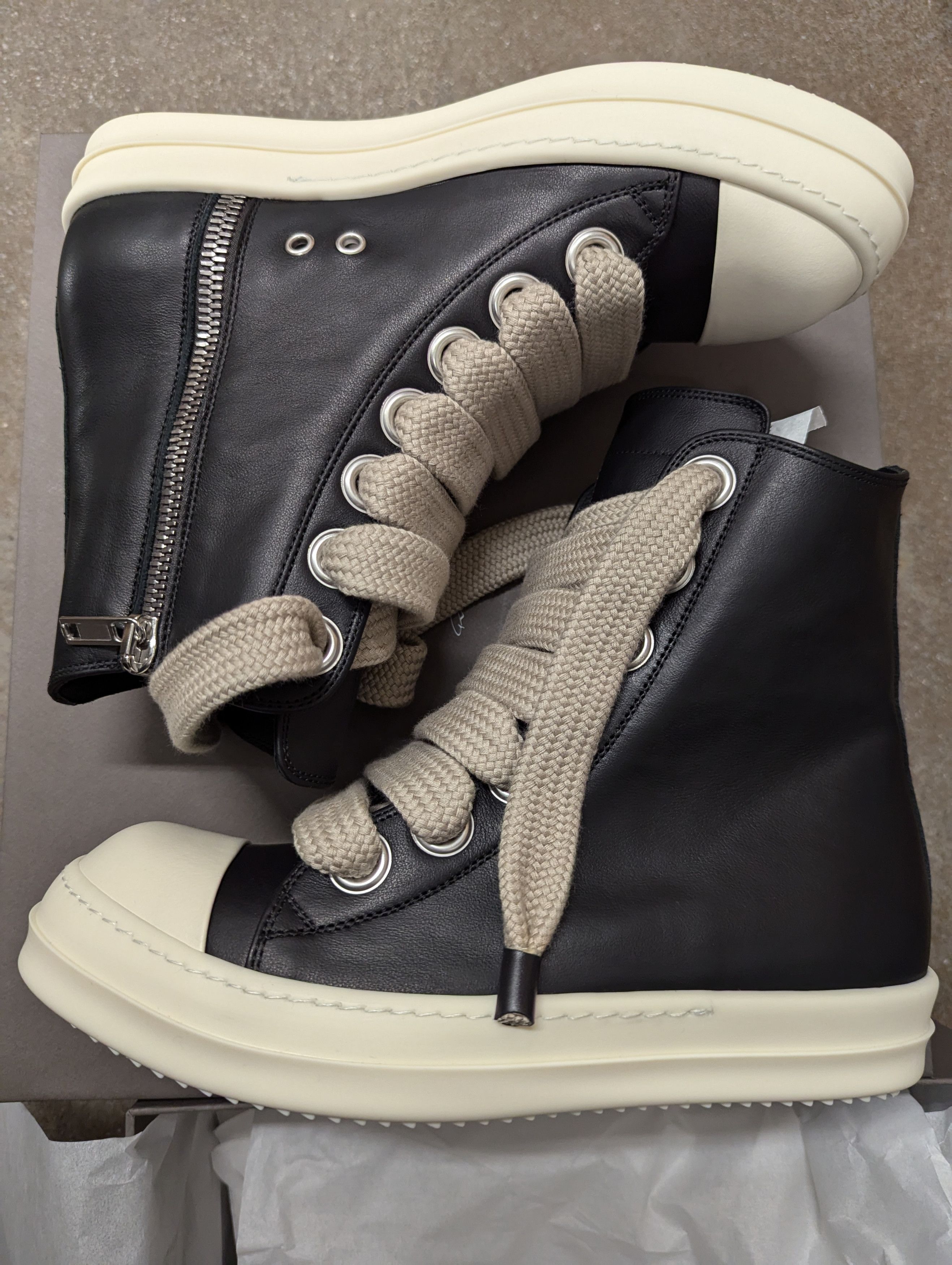 Rick Owens Rick owens black milk jumbo lace ramones size 41 | Grailed