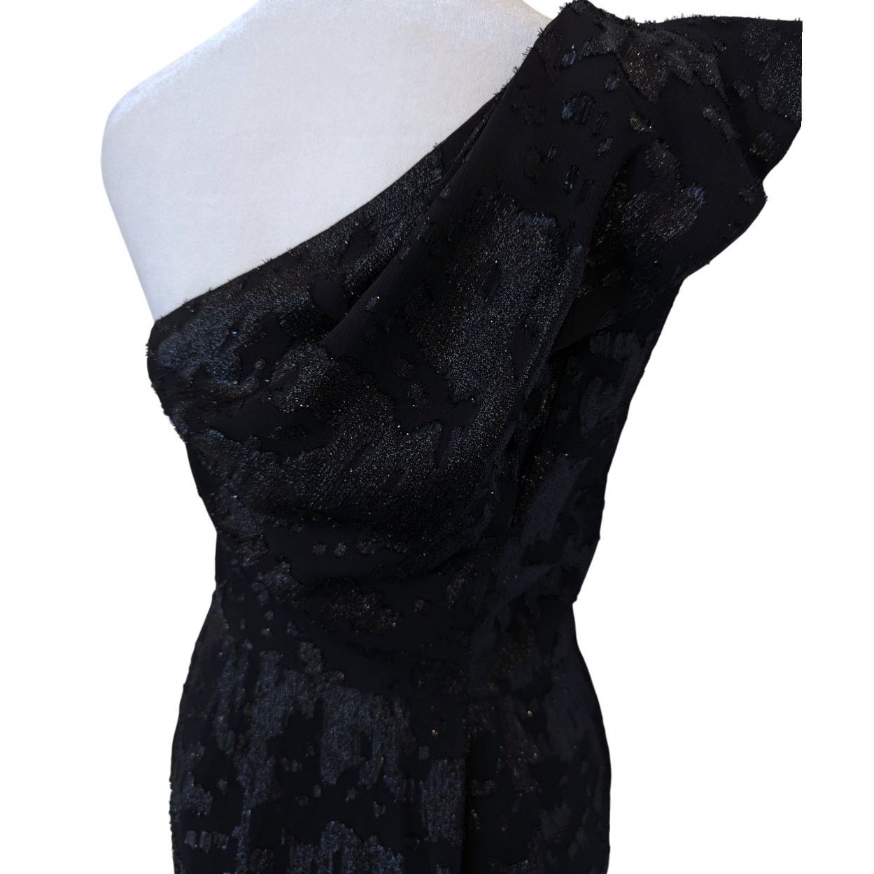 Other BCBGeneration Black Lurex Ruffle One Shoulder Dress Size 2 Size XS / US 0-2 / IT 36-38 - 4 Thumbnail