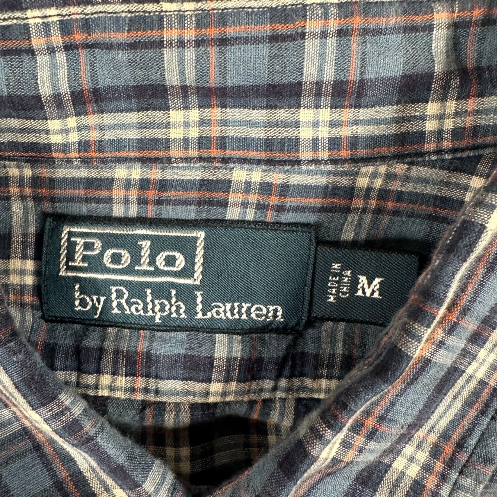 Polo Ralph Lauren Polo Ralph Lauren Shirt Mens Medium Plaid Button-Up Linen Cotton Long Sleeve Size US M / EU 48-50 / 2 - 3 Thumbnail
