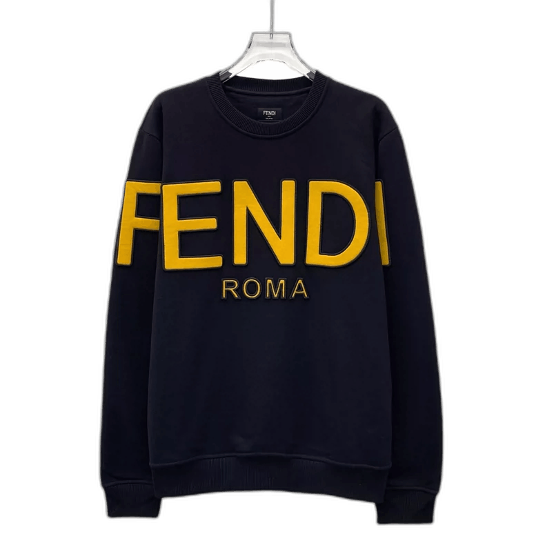 Fendi Fendi Black Logo Embroidered Long Sleeve Sweatshirt Size M / US 6-8 / IT 42-44 - 1 Thumbnail