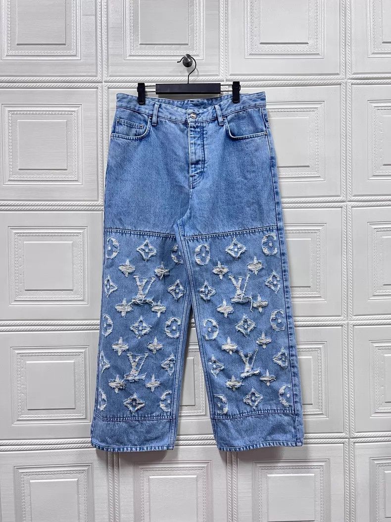 Louis Vuitton Louis Vuitton New destruction logo monogram printed jeans Size US 29 - 1 Thumbnail