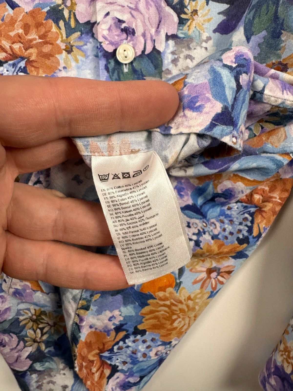 Eton Eton Floral Bird Cotton Tencel Shirt Button Up Size 41\16 Size US L / EU 52-54 / 3 - 6 Thumbnail