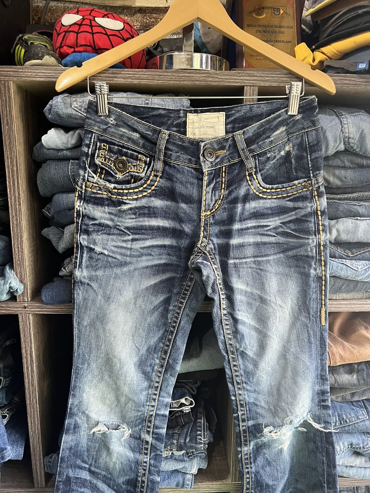 Other 🔥Rare Lolita Jeans Flared Distressed Denim Size 29" - 3 Thumbnail