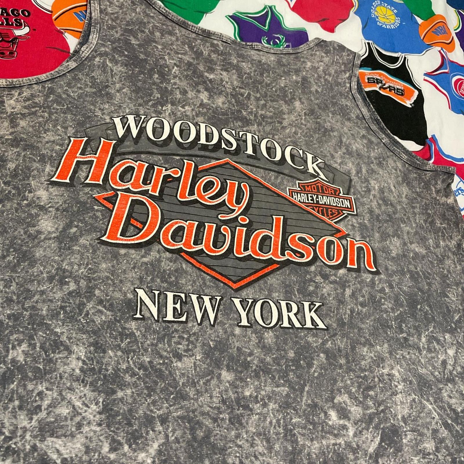Harley Davidson × Vintage Vintage 90s Harley Davidson Motorcycle New York Tank Top Tee Size US XL / EU 56 / 4 - 4 Thumbnail