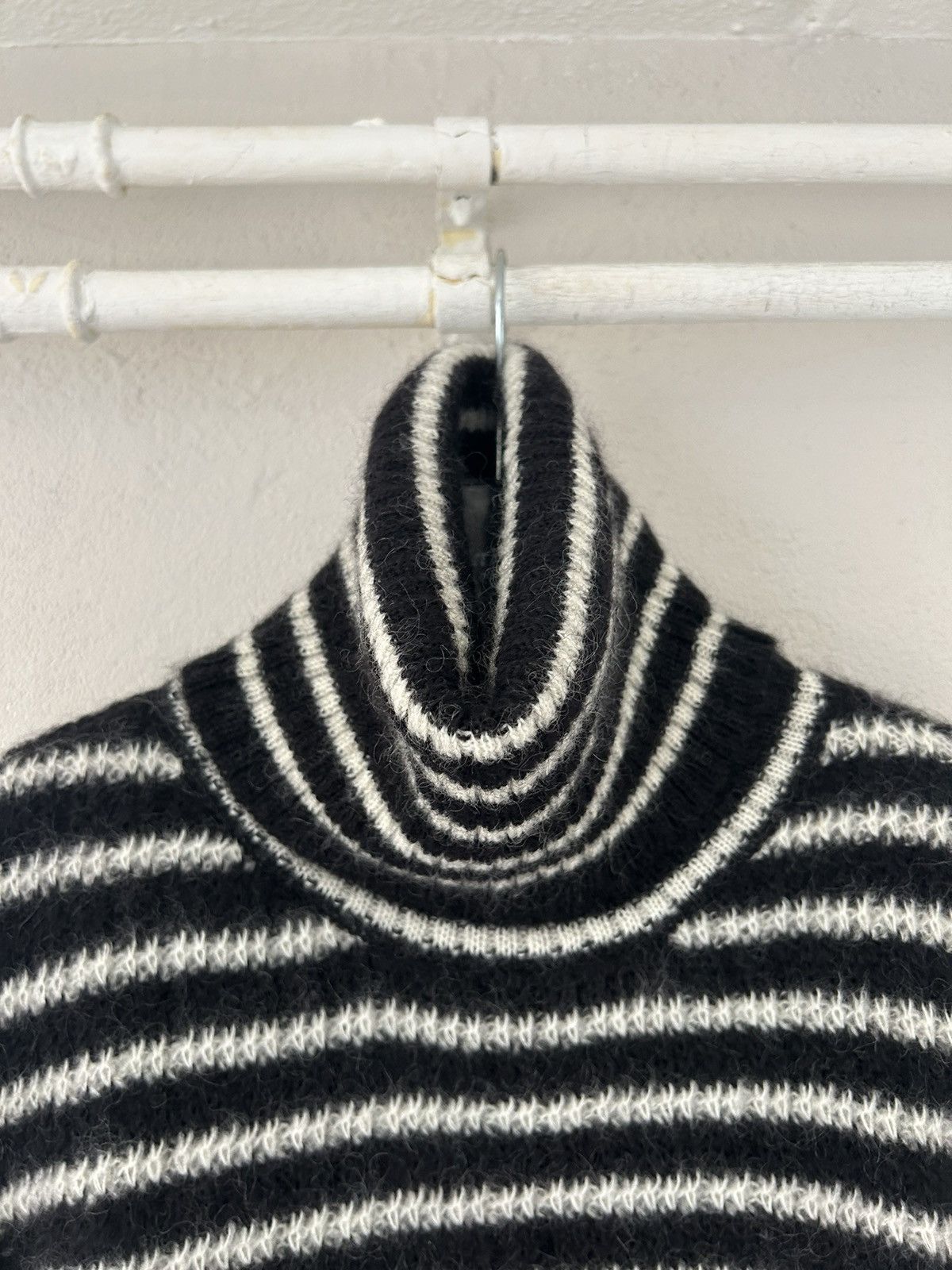 Saint Laurent Paris Striped Mohair Turtleneck Sweater Size US M / EU 48-50 / 2 - 2 Thumbnail