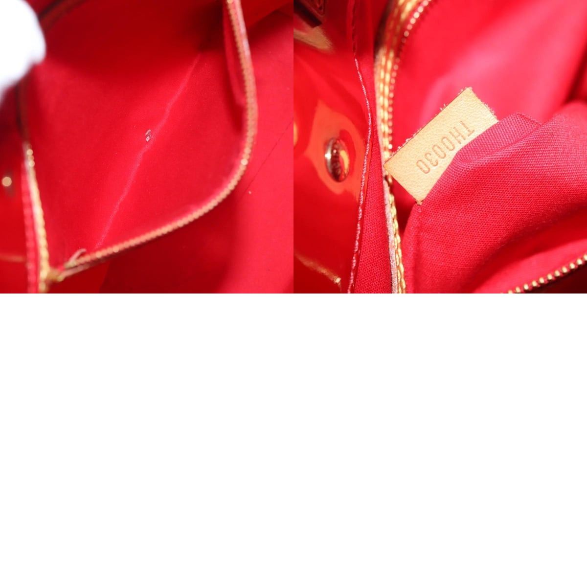 Louis Vuitton LOUIS VUITTON Monogram Vernis Reade MM Hand Bag Red Rouge Size ONE SIZE - 13 Thumbnail