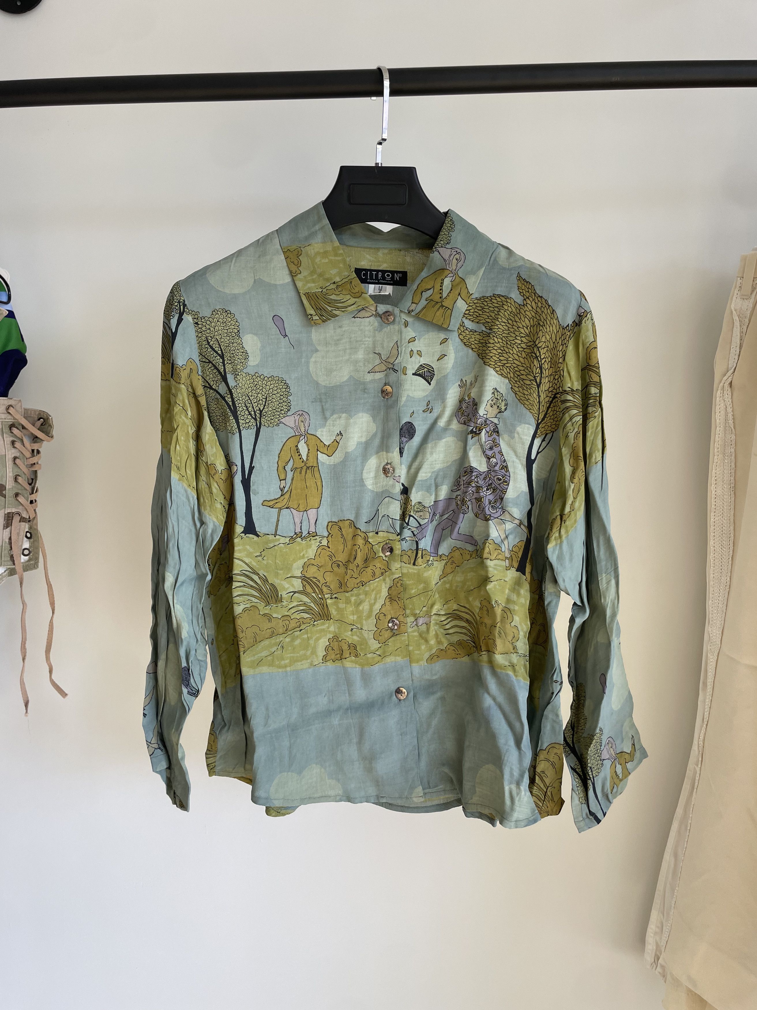 Vintage Citron Vintage Graphic Scene Button Up Shirt Size US L / EU 52-54 / 3 - 1 Thumbnail