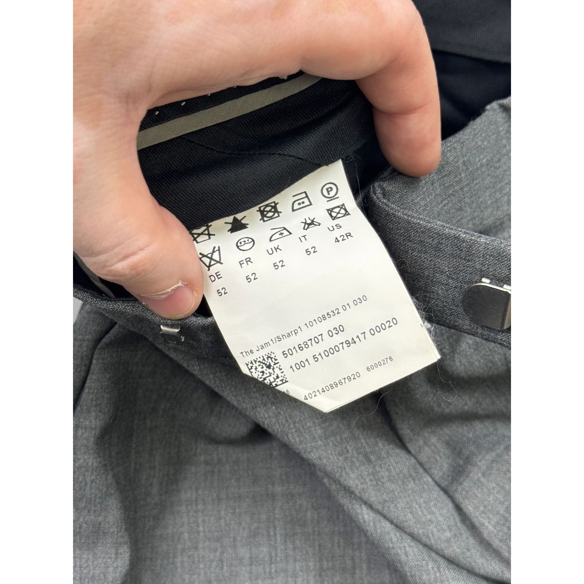 Hugo Boss Hugo Boss Mint Gray Wool Two Piece Suit (Y1274) Size 42R - 17 Thumbnail