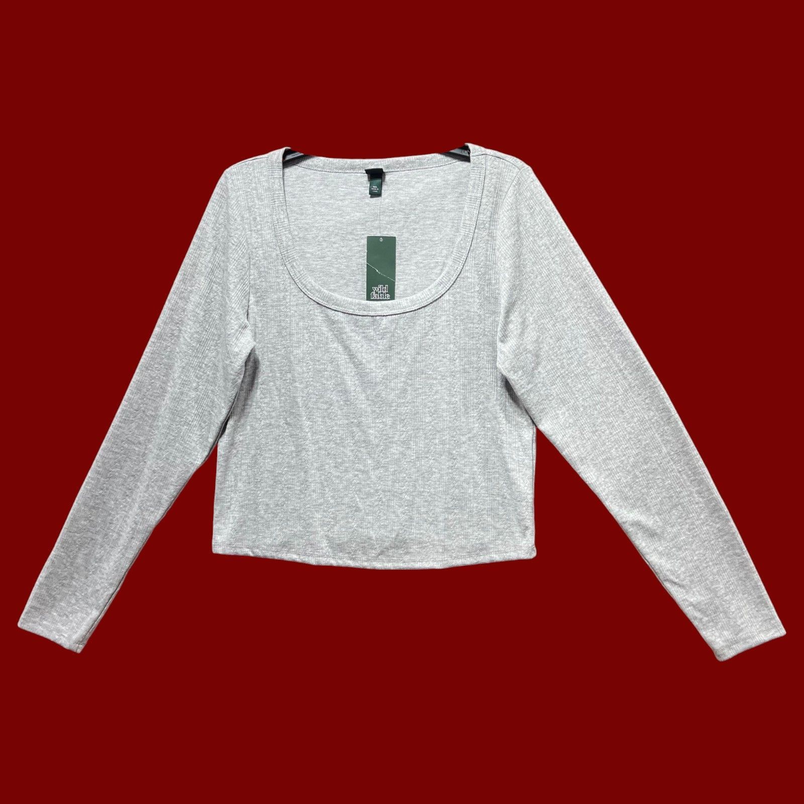 Other Wild Fable - Women's Long Sleeve Pointelle T-Shirt - Gray - Size XXL / US 16-18 / IT 52-54 - 1 Thumbnail