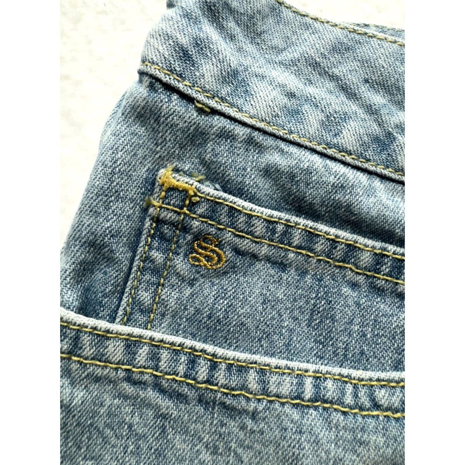 Vintage Split Shorts Women 11 Blue Light Wash Cotton Cut-Off Regular 100% Cotton Casual Pre-Owned Like New Size 32" / US 10 / IT 46 - 3 Thumbnail
