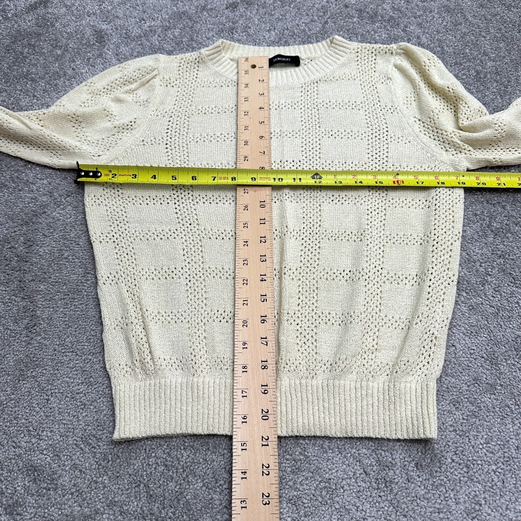 Vintage Dokotoo Blouse Womens M Ivory Knit Top Short Sleeve Crew Neck Classic Size M / US 6-8 / IT 42-44 - 7 Thumbnail