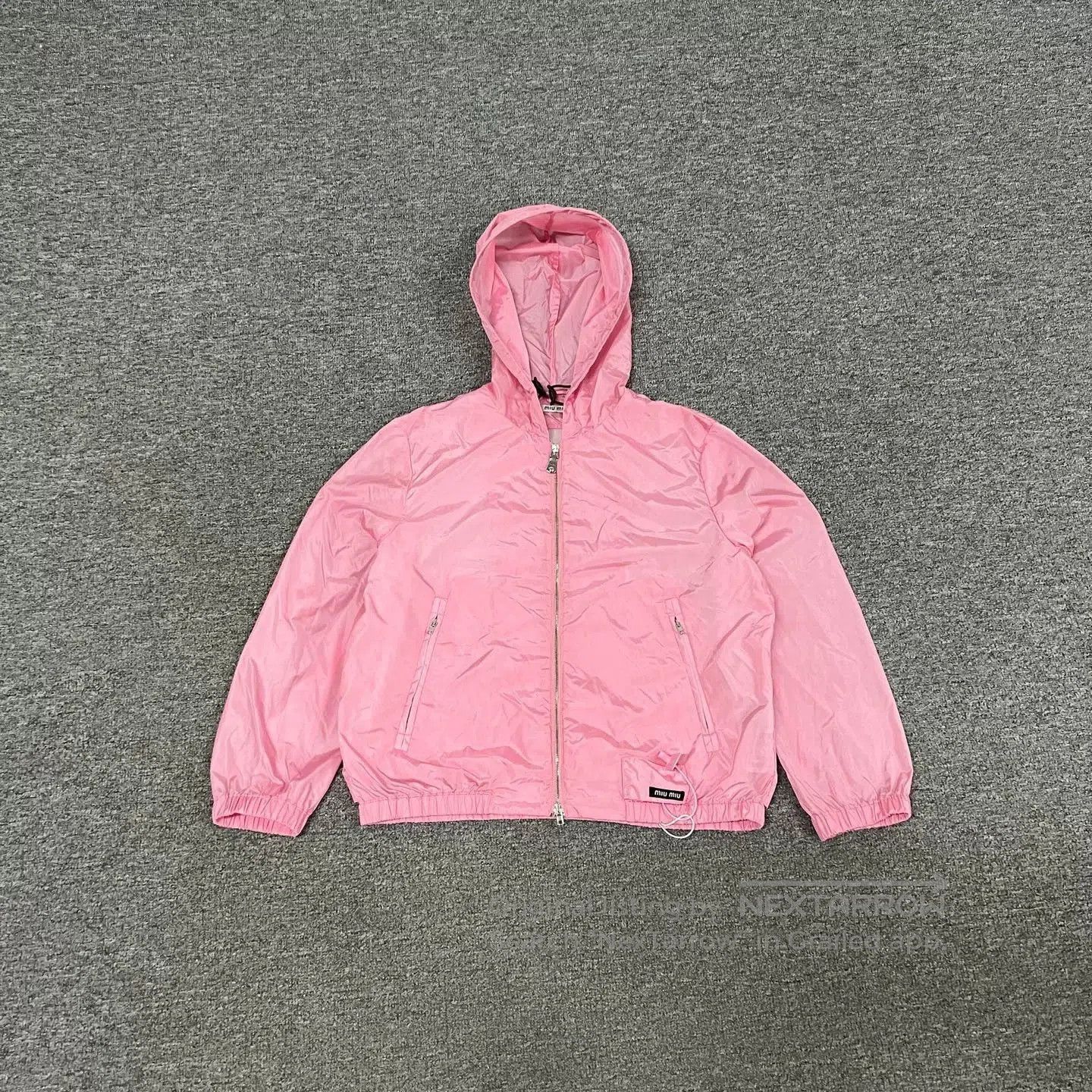 Miu Miu Miu Miu Pink Hooded Windbreaker with Logo. Size S / US 4 / IT 40 - 1 Thumbnail
