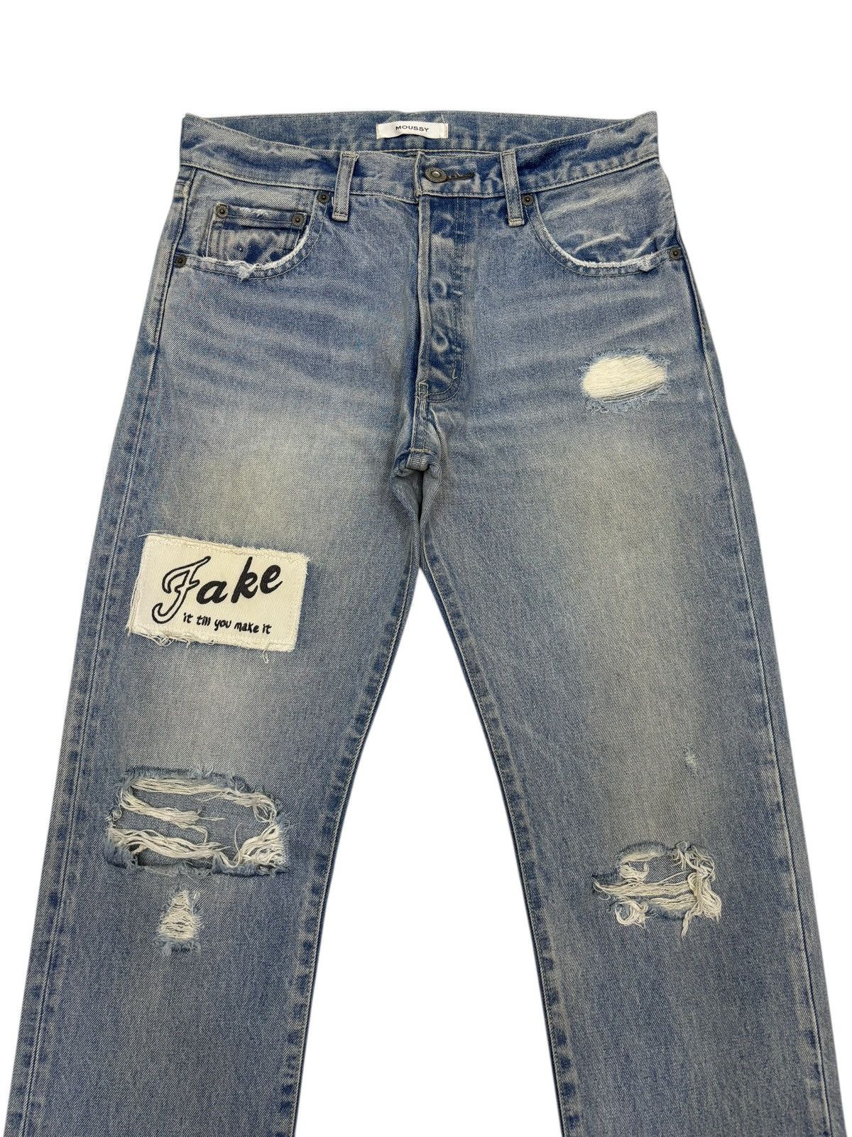 If Six Was Nine Moussy 🇯🇵 Patches Slim Fit Distressed Denim Jeans Size US 30 / EU 46 - 5 Thumbnail