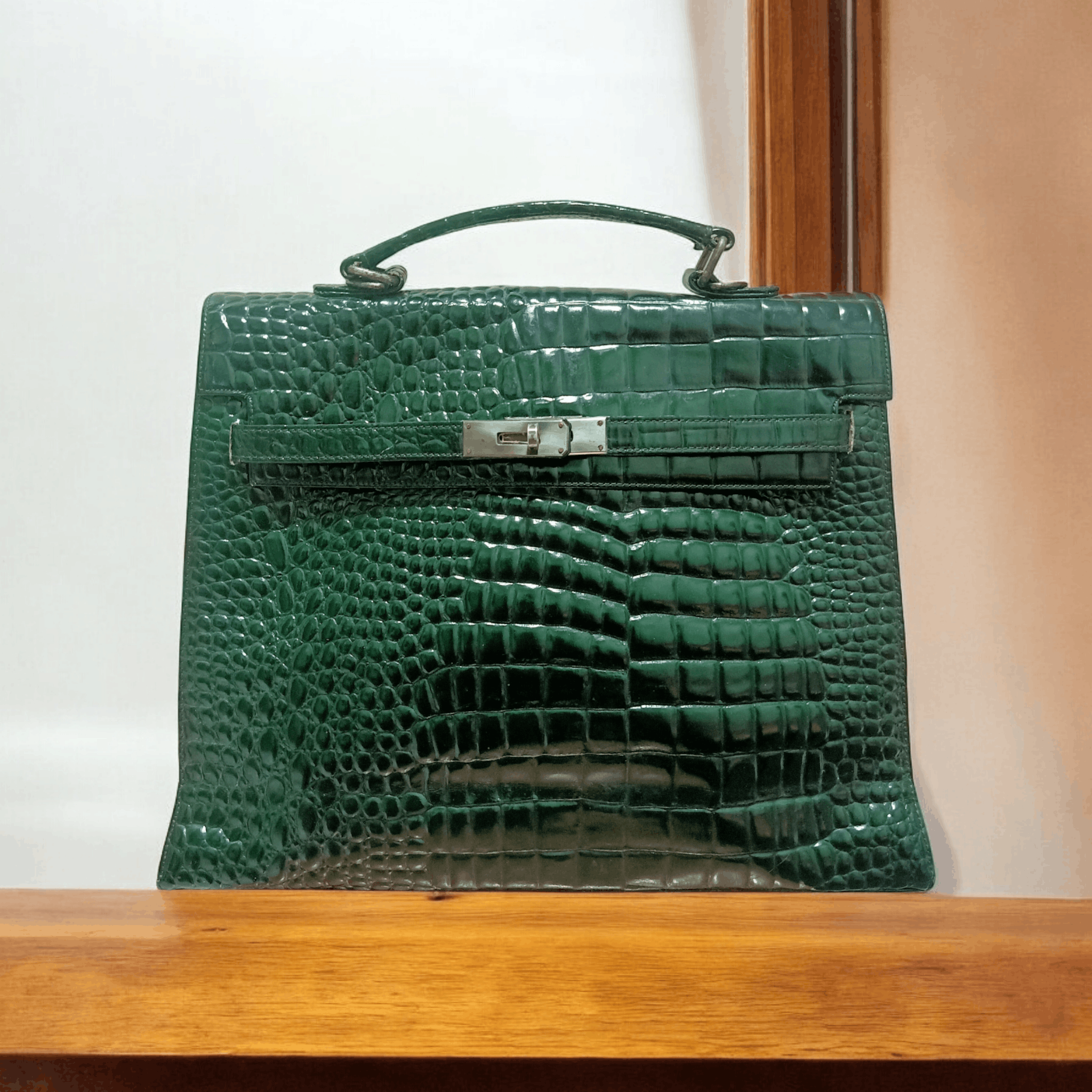 バッグ jean paul gaultier archive Crocodile bag Jean Paul Gaultier Croc Embossed 2-Way Shoulder Bag Brown