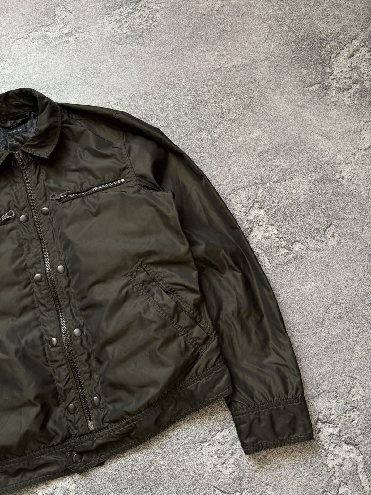 Diesel Diesel M zip bomber jacket green nylon long sleeve Size US M / EU 48-50 / 2 - 6 Thumbnail