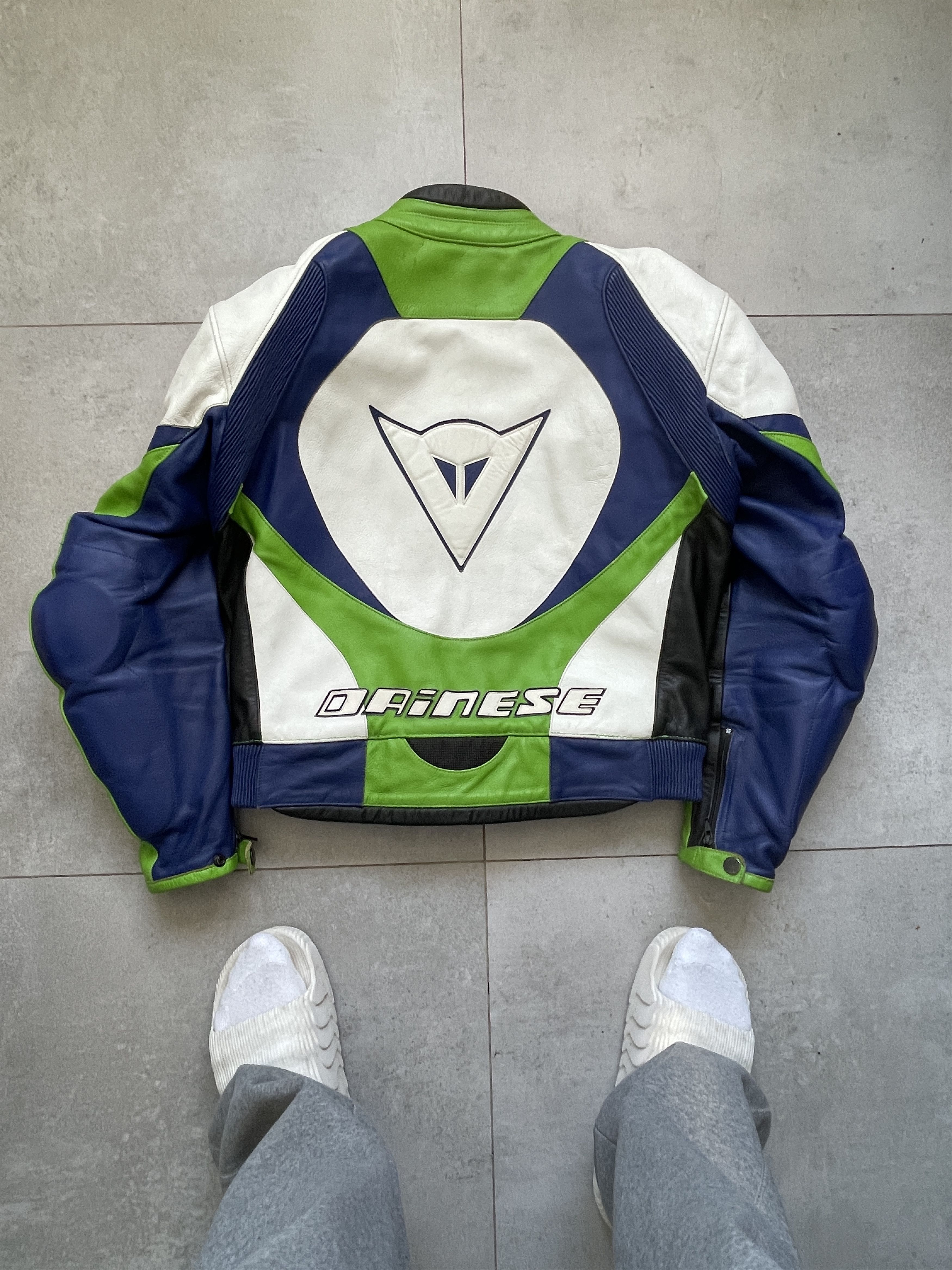 Y2K DAINESE KAWASAKI TOXIC GREEN RACING LEATHER JACKET