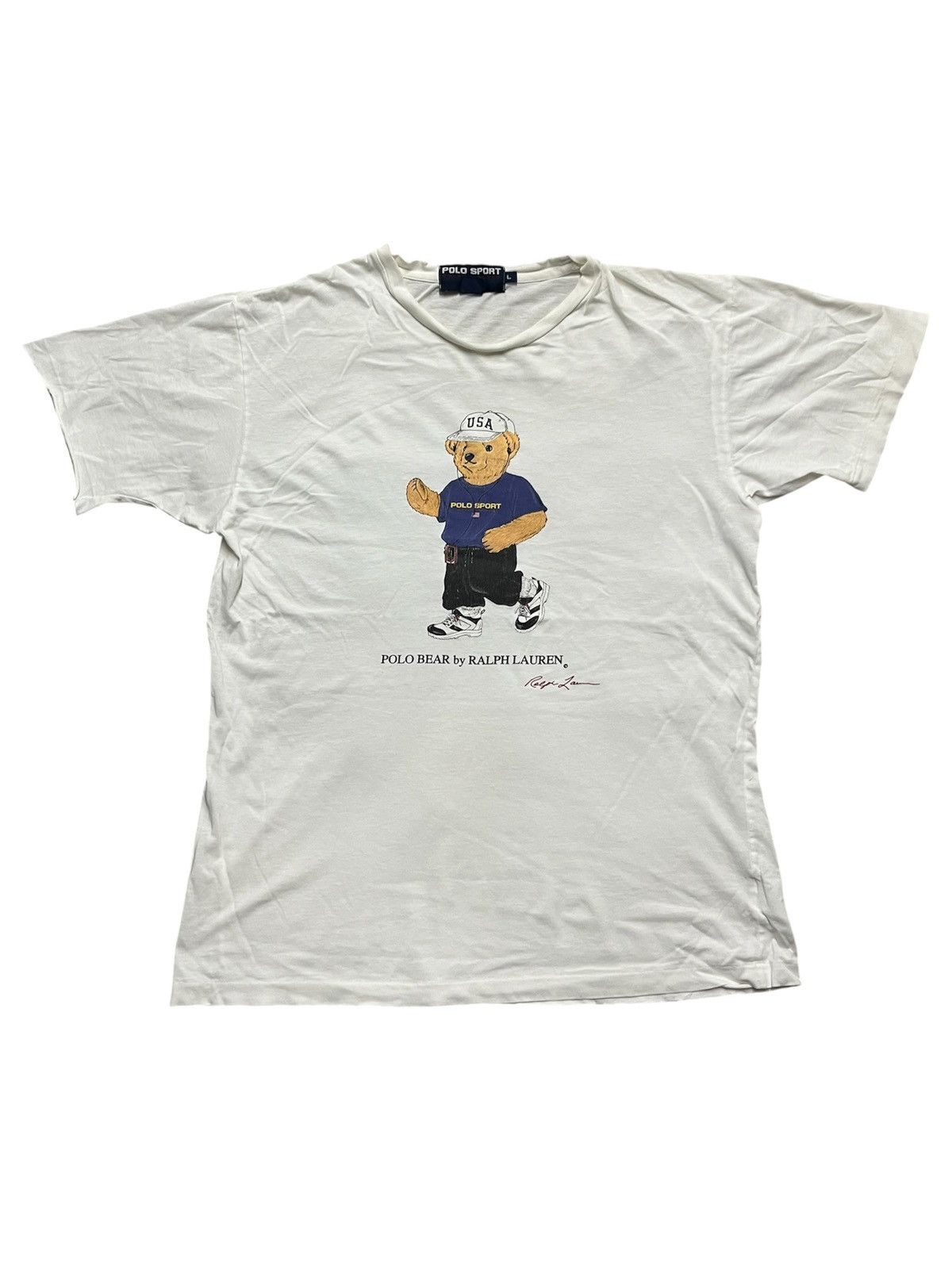 Polo Ralph Lauren Vintage 90s Polo Sport Bear Tee Single Stitch
