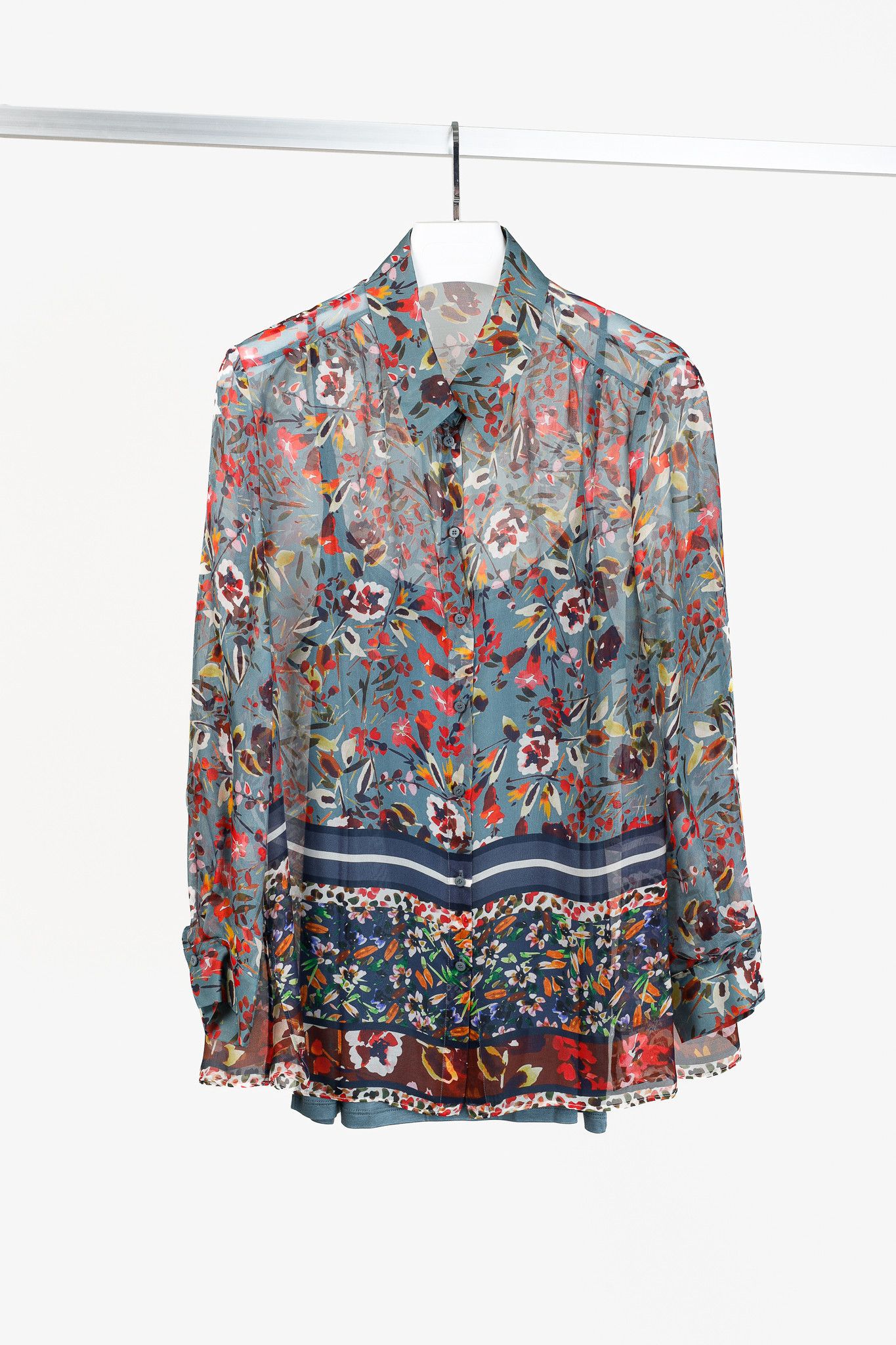 Luisa Cerano Luisa Cerano AW/21 Silk Floral Print Blouse Size L / US 10 / IT 46 - 1 Thumbnail