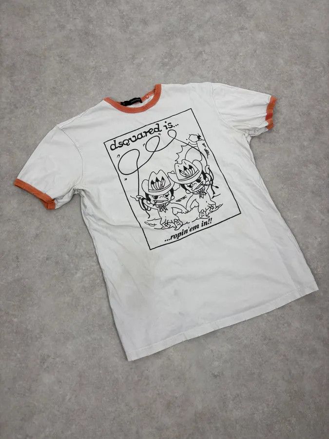 Dsquared2 AW2006 Dsquared2 Mini Cowboy White T-Shirt Size US S / EU 44-46 / 1 - 4 Thumbnail