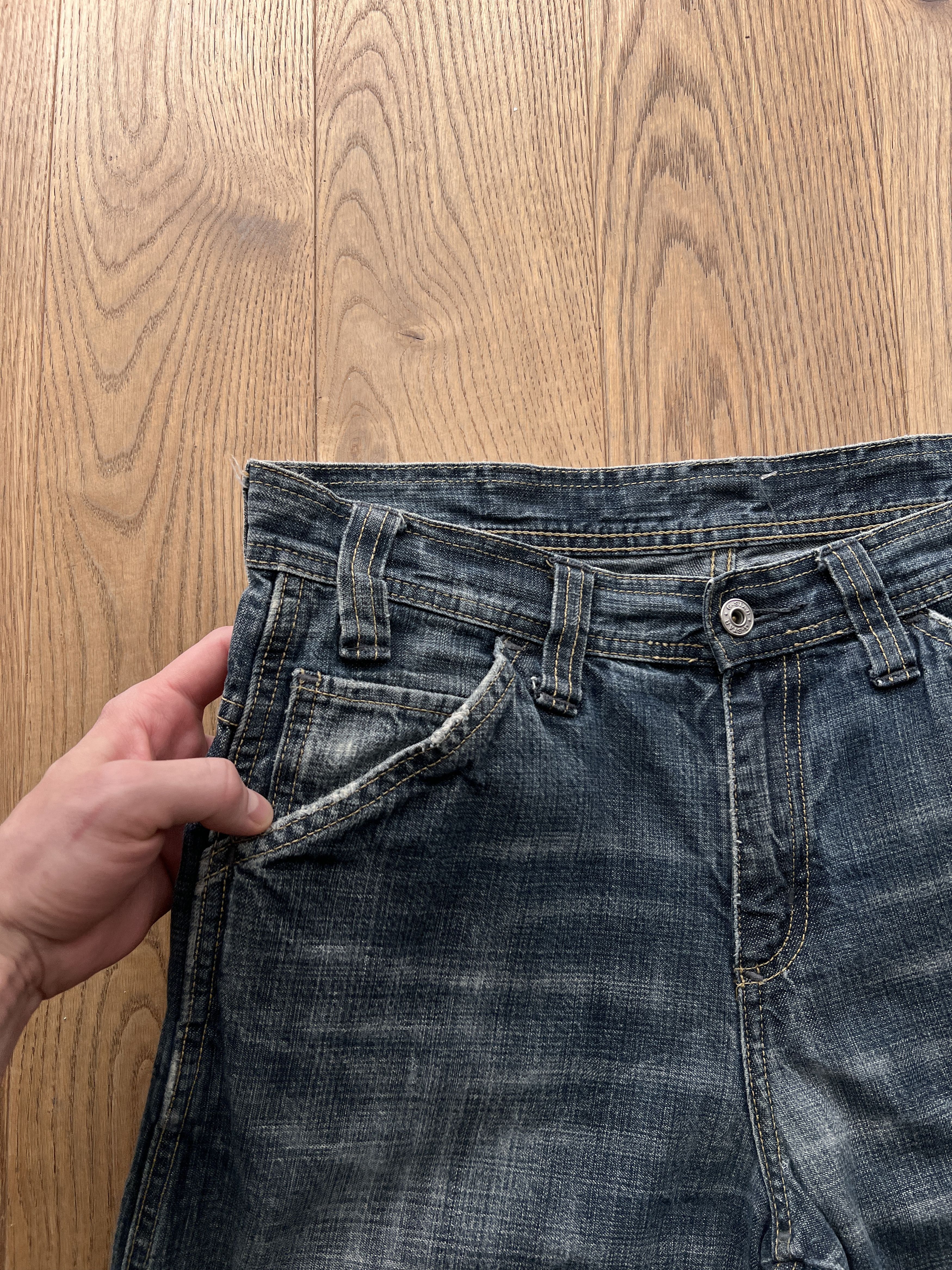 G-Star 90s G-Star RAW Comwood double knee flared boot cut denim y2k Size US 31 - 13 Thumbnail
